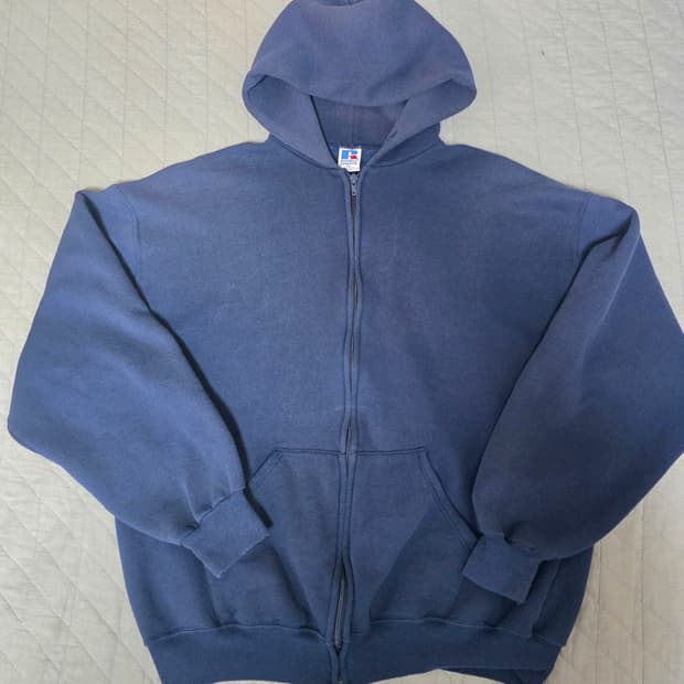 [XL] 90s 러셀 애슬레틱 후드집업 네이비 페이드굿컨디션 ver.13