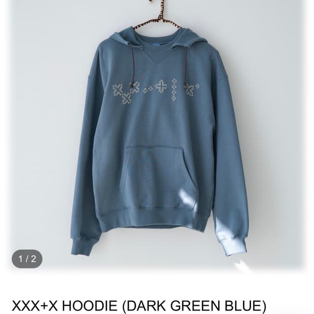 XXX+X HOODIE (DARK GREEN BLUE)