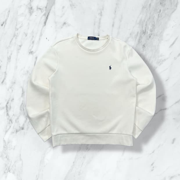 폴로 랄프로렌 아이보리 기모 맨투맨 