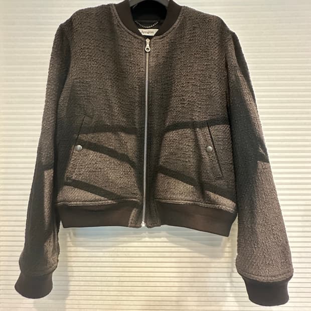 [M]지용킴 23AW 트위드 봄버 자켓 블랙