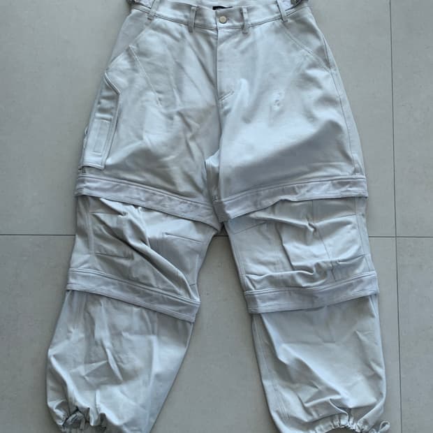 [L] 파아카이브 파프롬왓 레이어드 카고 팬츠 화이트