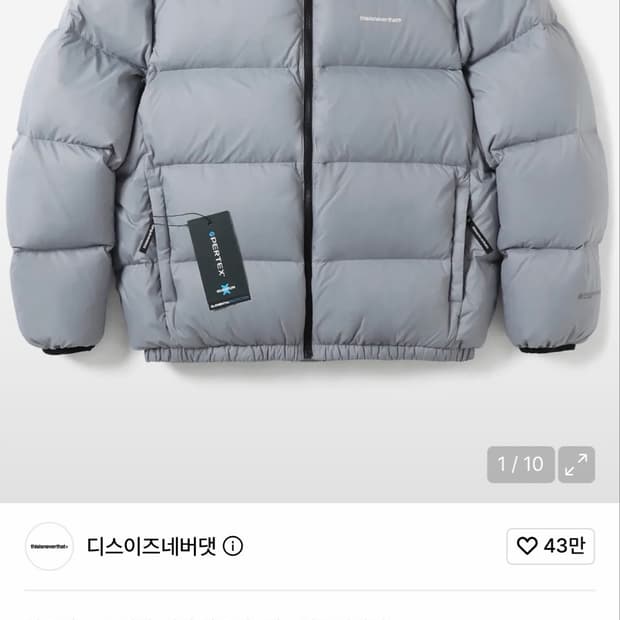 디스이즈네버댓 퍼텍스 다운 자켓 M