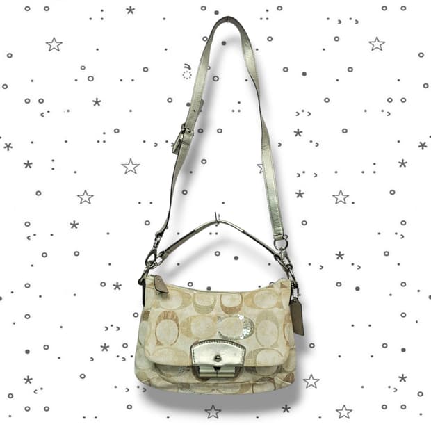 COACH 코치 시그니쳐 스팽글 포인트 숄더백