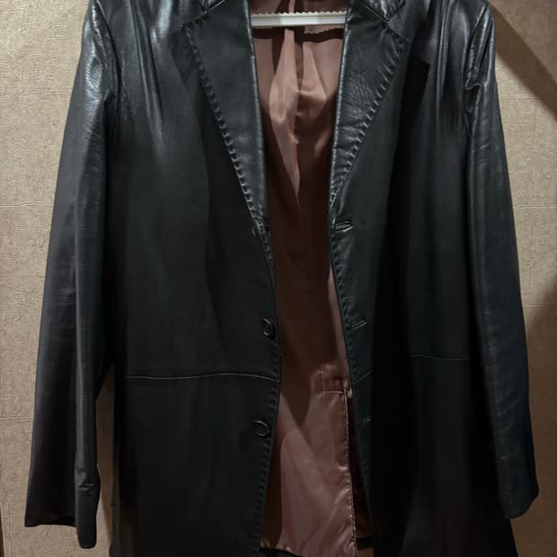 빈티지 레더 블레이저