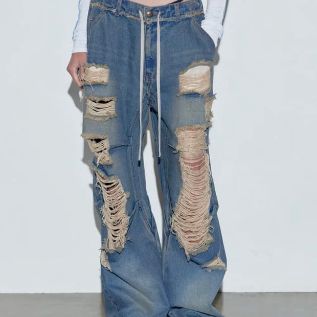 Sculptor Destroyed Denim Pants Indigo