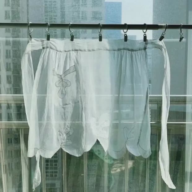 빈티지 오간자시스루 에이프런 