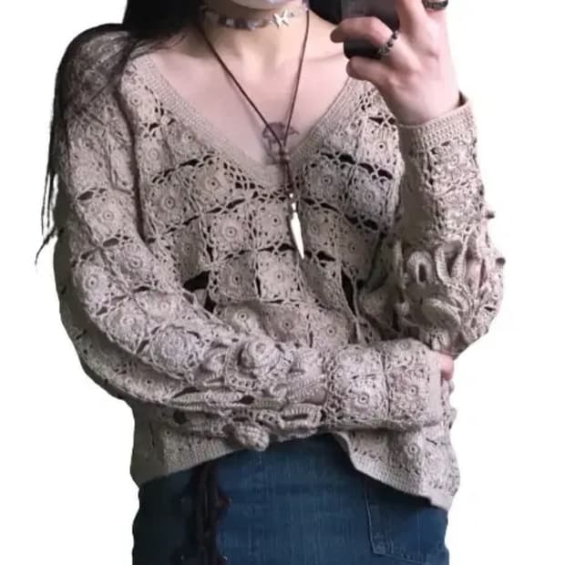 빈티지 크로셰 니트