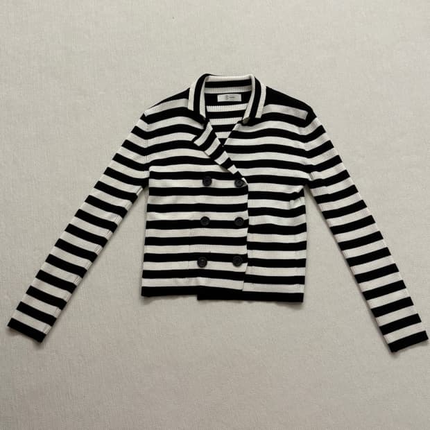블로썸 BLOSSOM 스트라이프 카라 니트