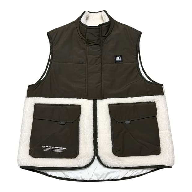 스타터 블랙라벨 아메카지 플리스 카키 베스트