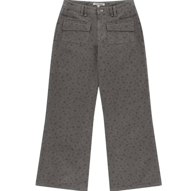 코이세이오 플라워 패턴 팬츠 퍼플 그레이 1