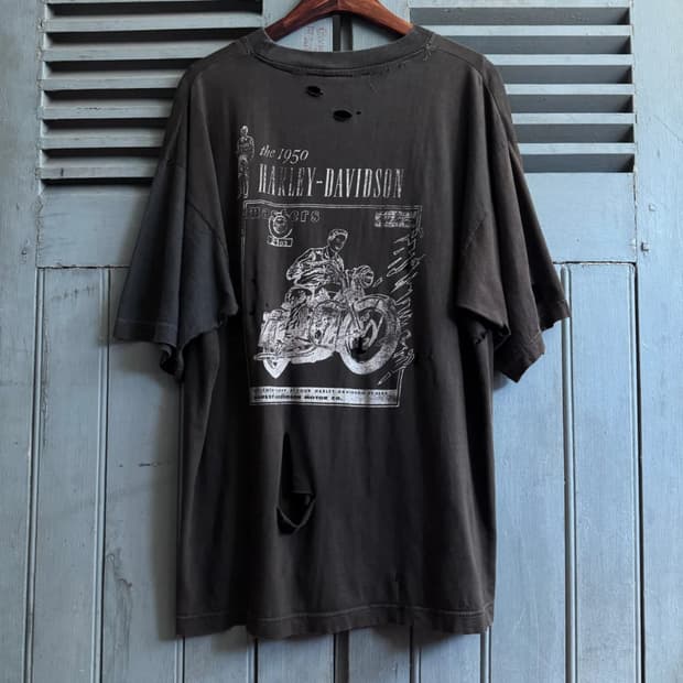 [2XL]90's 할리데이비슨 빈티지 페이딩 디스트로이드 티셔츠