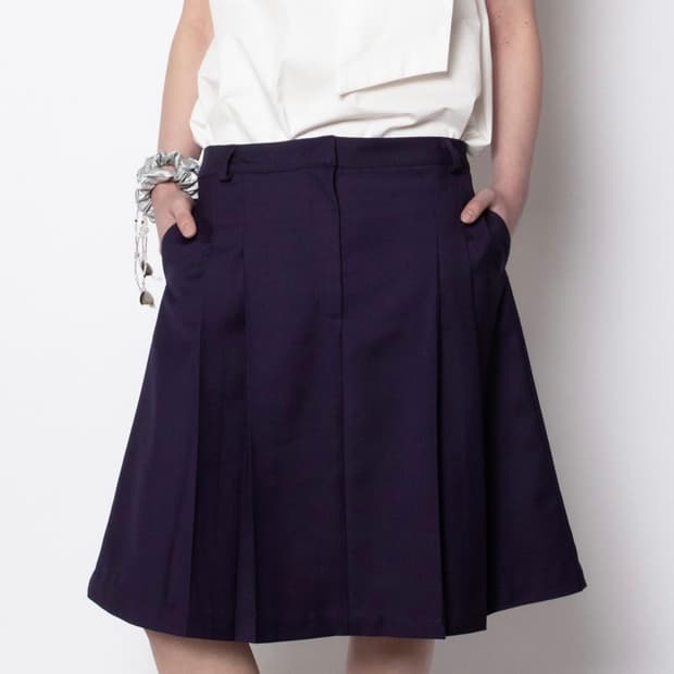 온스카 퍼플 플리츠스커트