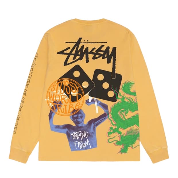 (새제품) 스투시 피그먼트 다이드 롱슬리브 허니 