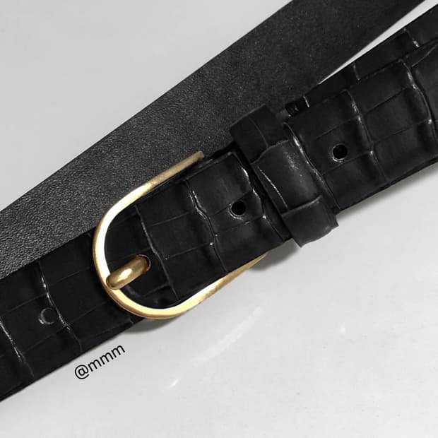 [Unisex] 골드D 크로커다일 가죽 벨트