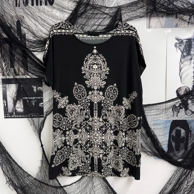 Oriental mood printing halfsleeve 
