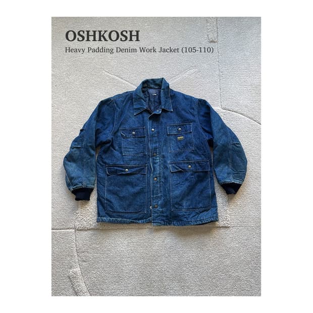 오시코시 헤비 패딩 데님 워크 자켓 (105-110)
