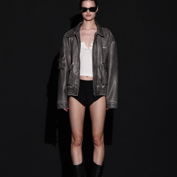 [1착]보헤미안서울 봄버 레더 점퍼 워시드그레이 2 leather