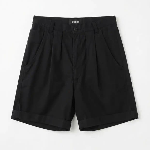 주카 블랙 핀턱 반바지 L