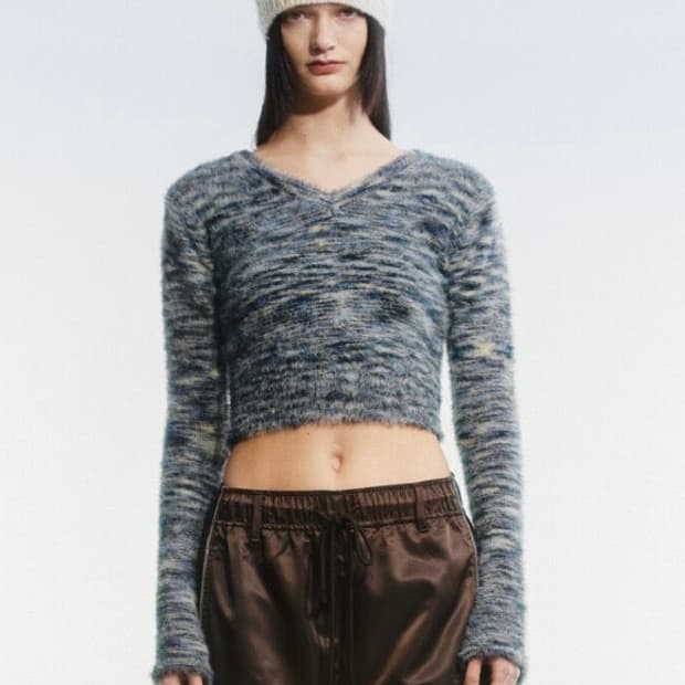 더오픈프로덕트 크롭 니트