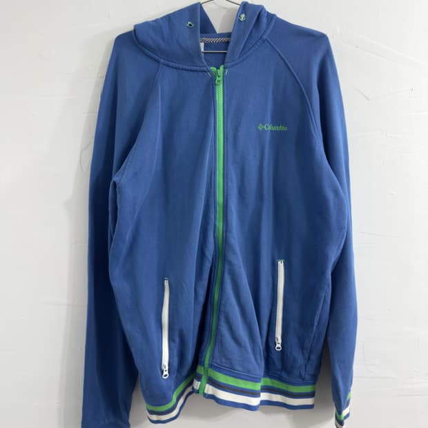 Columbia logo blue hood zipup
