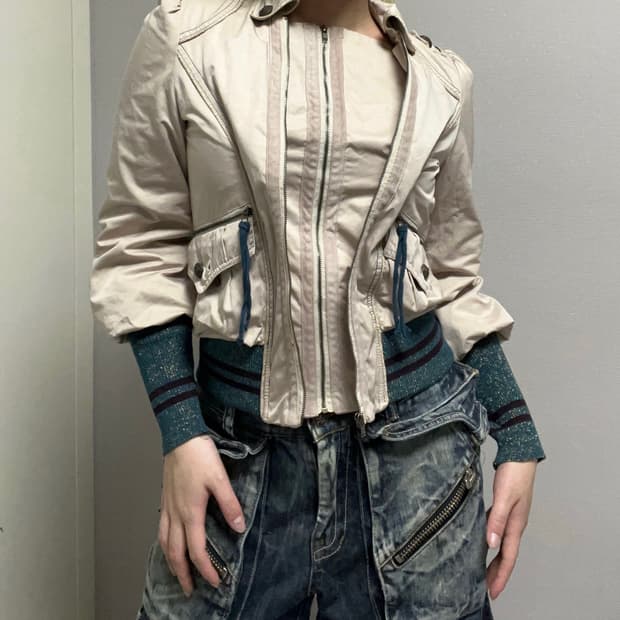 빈티지 y2k 와투케 투웨이 집업 자켓