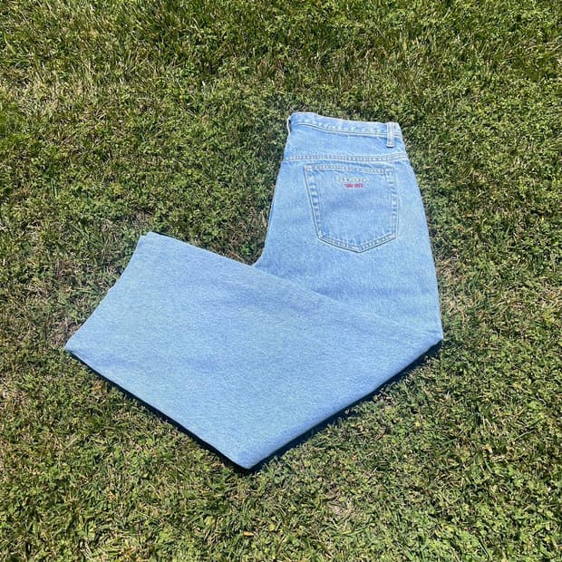 슈프림 배기 진 블루