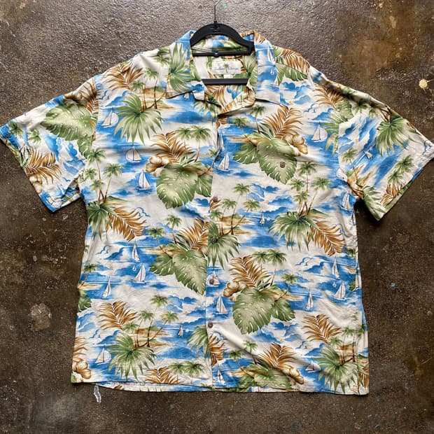 빈티지 하와이안 반팔 셔츠
