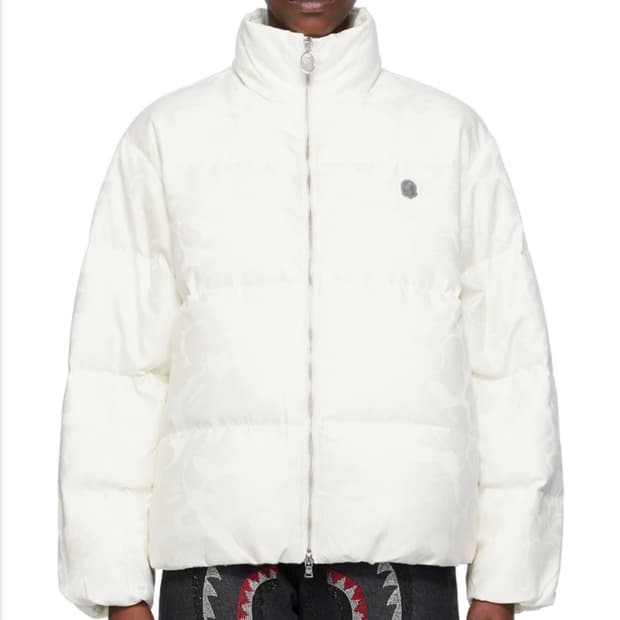 베이프 오프화이트 솔리드 카모 다운 재킷 L