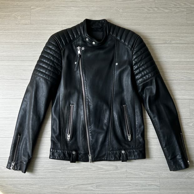 올세인츠 사선지퍼 가죽자켓