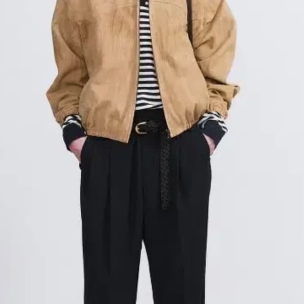 렉토 스웨이드 해링턴 점퍼 M