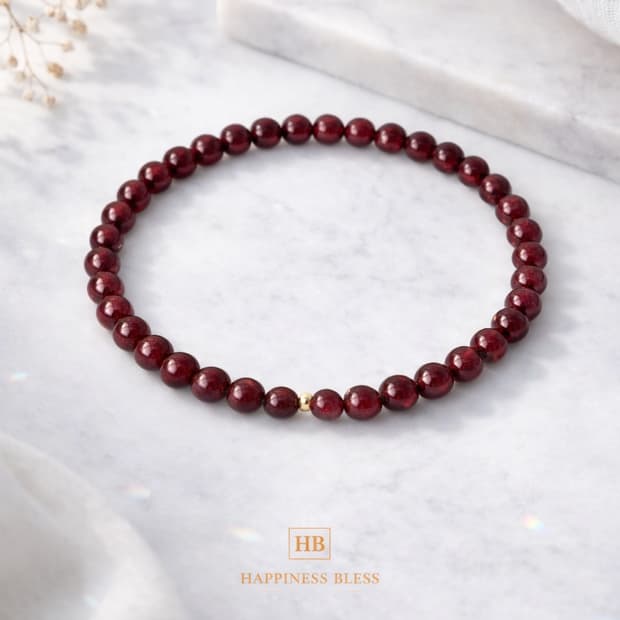 탄생석팔찌| 1월 탄생석| 가넷 6mm 원석 팔찌