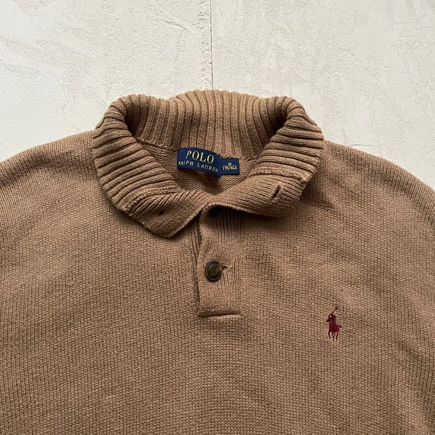 M) 폴로랄프로렌 브라운 버튼업 니트