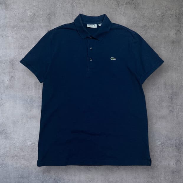 라코스테 스몰 로고 네이비 미니멀 카라 반팔티