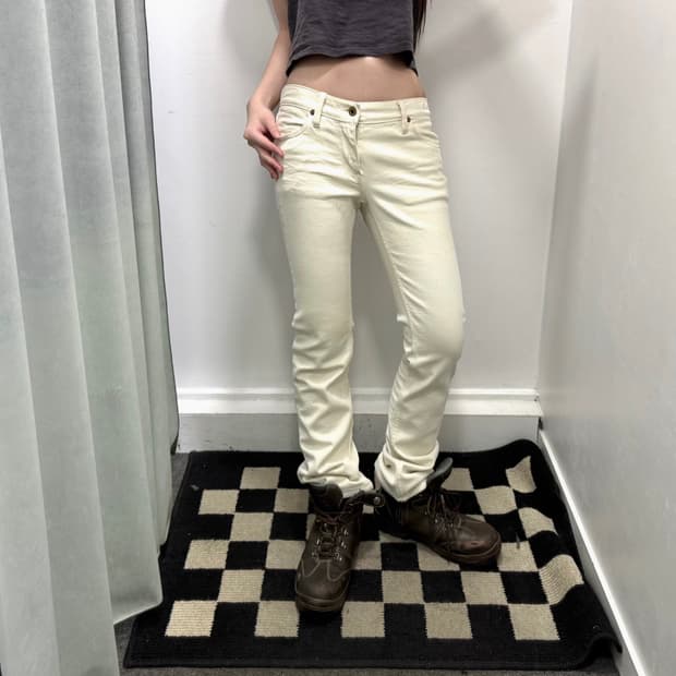 로렌 랄프로렌 블루 라벨 화이트 데님 진