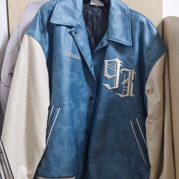 1993 스튜디오 바시티 자켓 스카이블루