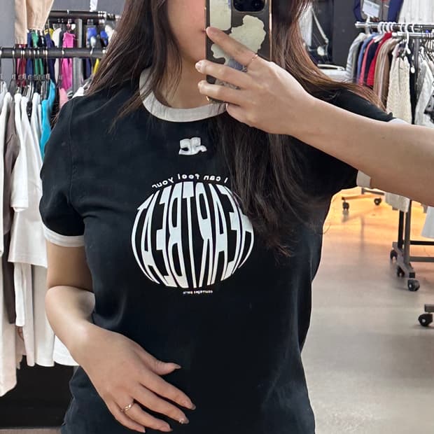 꾸레쥬(Courrèges) 하트비트 링거반팔티