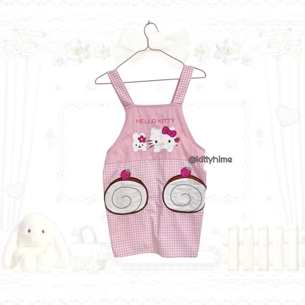 Hello kitty 고전키티 롤케익 앞치마 고전산리오 갸루방꾸 히메키티