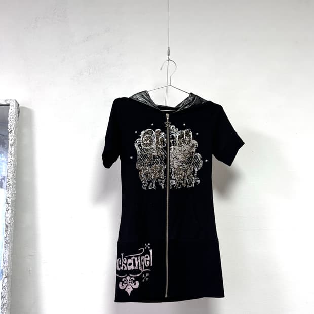 japanese vintage cubic hooded zip-up