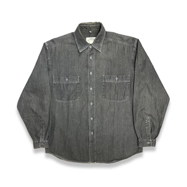 90s ARMANI JEANS 흑청 데님 셔츠 M