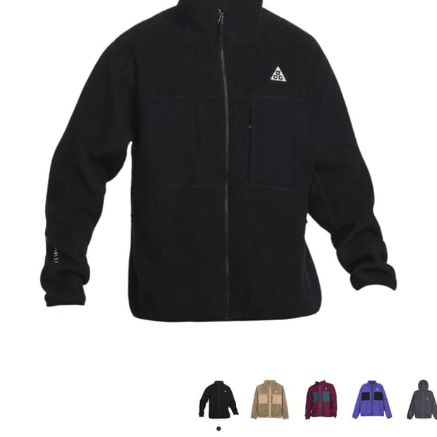 나이키 ACG 아크틱 울프 풀 집 탑 블랙 s