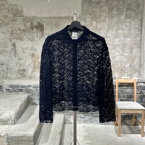 파비아나 필리피 다크 네이비 페이즐리 스냅 버튼 가디건