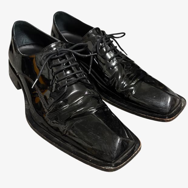 마틴로즈 스퀘어토 페이던트 유광 더비 슈즈 43 280 로퍼