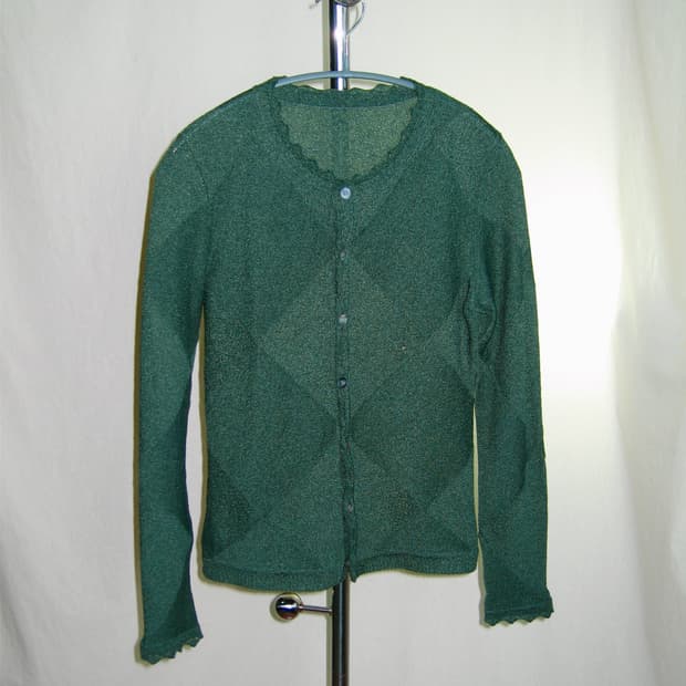 HaaT Issey Miyake 아가일 트리아세테이트 가디건