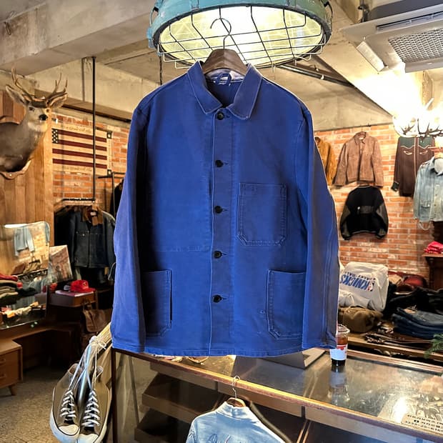 60s 70s 빈티지 몰스킨 프렌치 워크 자켓