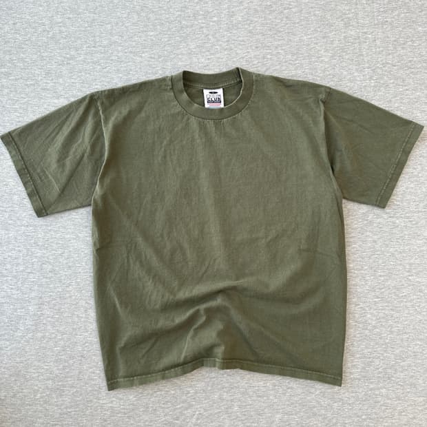 Y2K 프로클럽 헤비웨이트 티셔츠 L 사이즈 올리브 그린 
