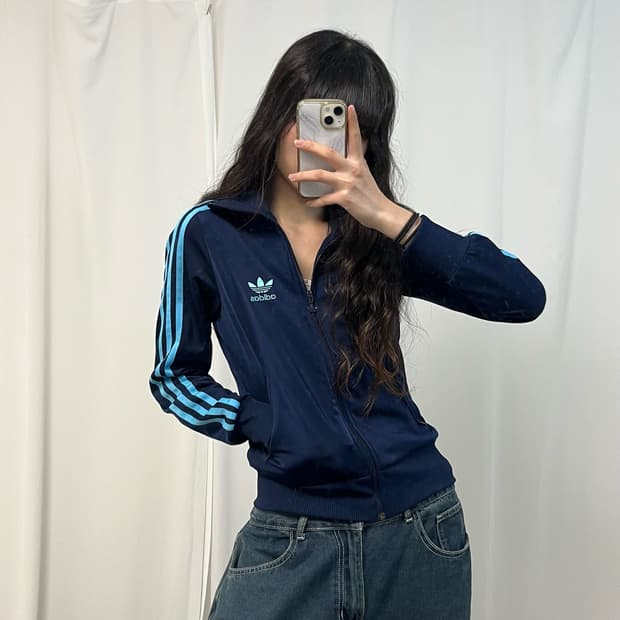Adidas navy & sky Firebird jersey
