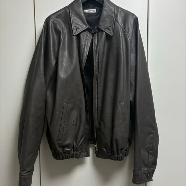 604 service EMBROIDERED LEATHER JACKET