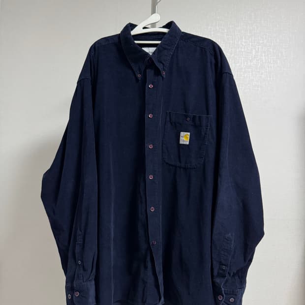 칼하트 FR 네이비 코듀로이 긴팔 셔츠 XL