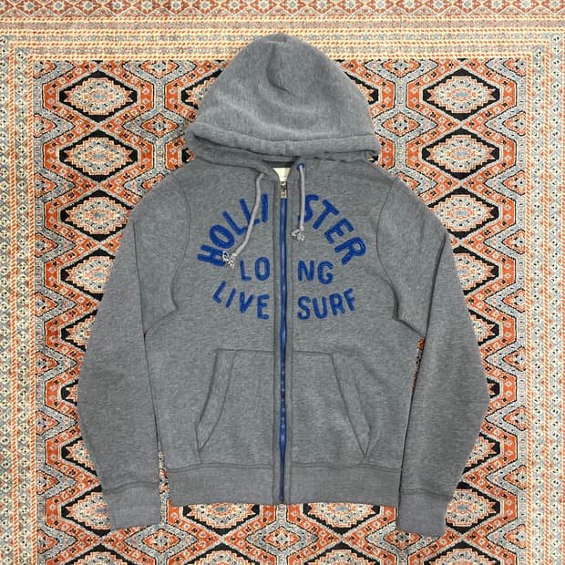 홀리스터 다크그레이 기모 집업 후드집업 남성M