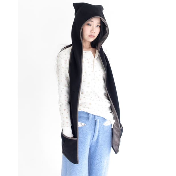 샵페어리 플리스 이어 머플러 블랙 후리스 목도리